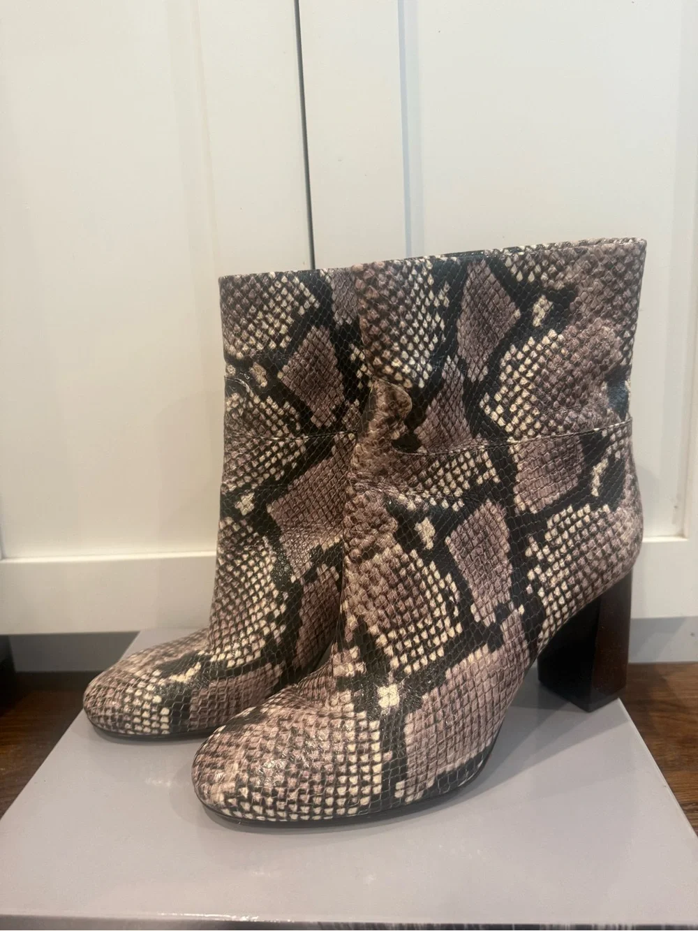 Tory Burch Kira Snakeskin-Embossed Leather Bootie